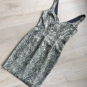 Cache cocktail prom sparkly beaded snake print dress